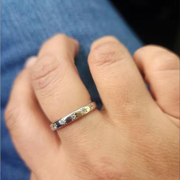 New 925 Silver Gorgeous Stacking Diamond Band Ring - Picture 6 of 10